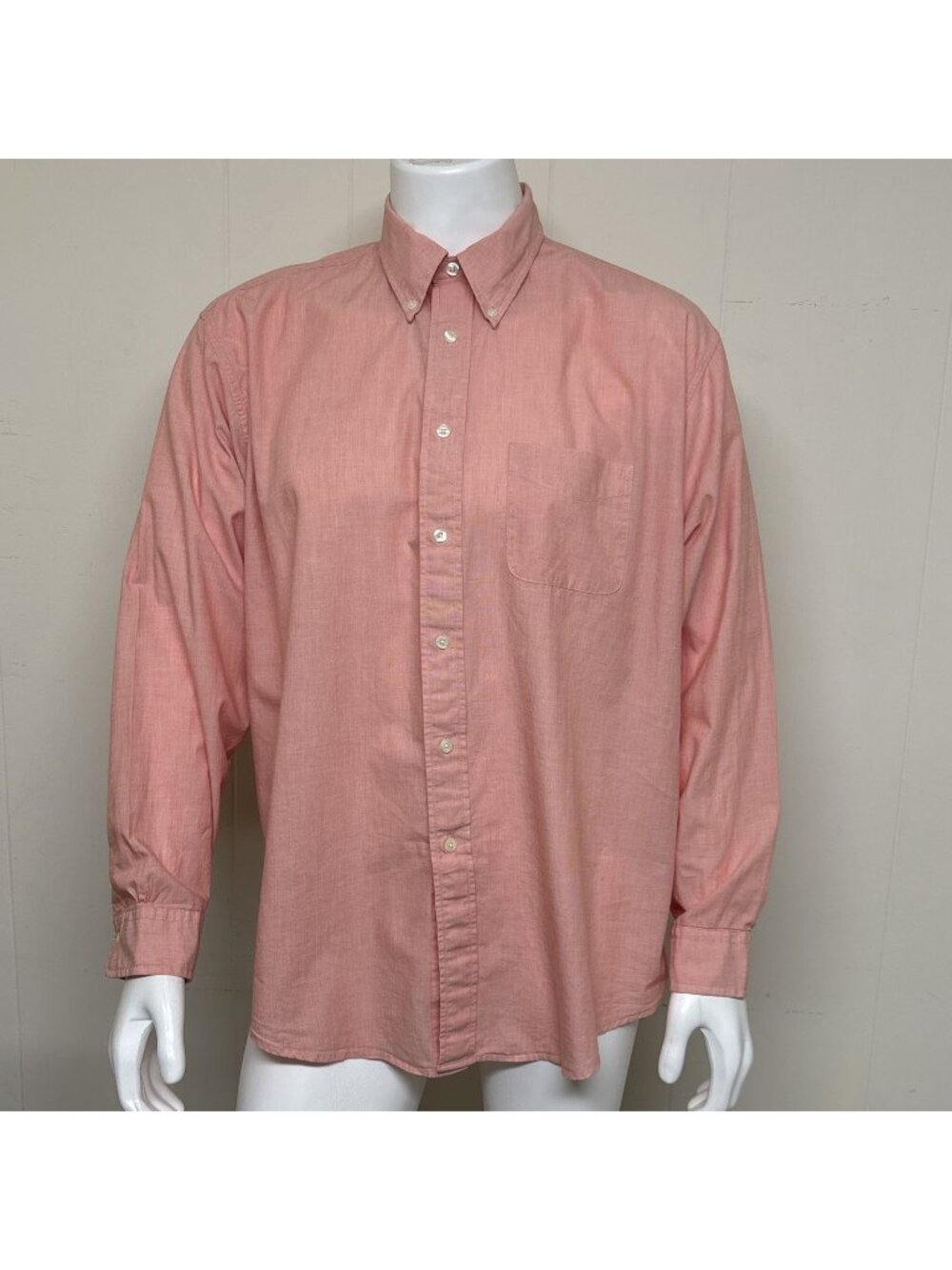 Vtg Brooks Brothers 346 Original Polo Shirt Mens XL Orange Button Down Office